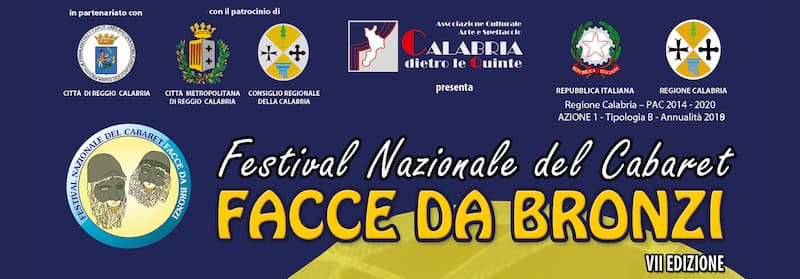 Festival Nazionale del cabaret Facce da bronzi – VII edizione dal 17 luglio al 15 agosto 2019 banner