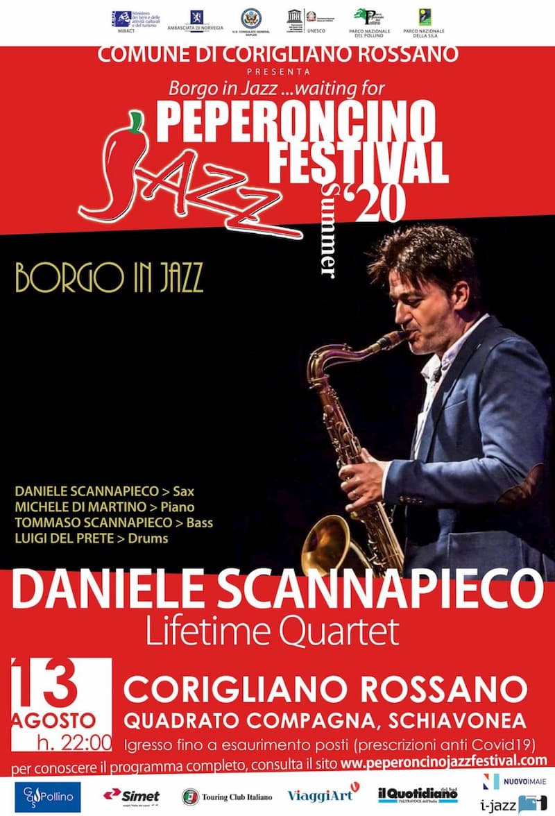 Il Peperoncino Jazz Festival, giovedì 13 agosto 2020 tappa al Quadrato Schiavonea