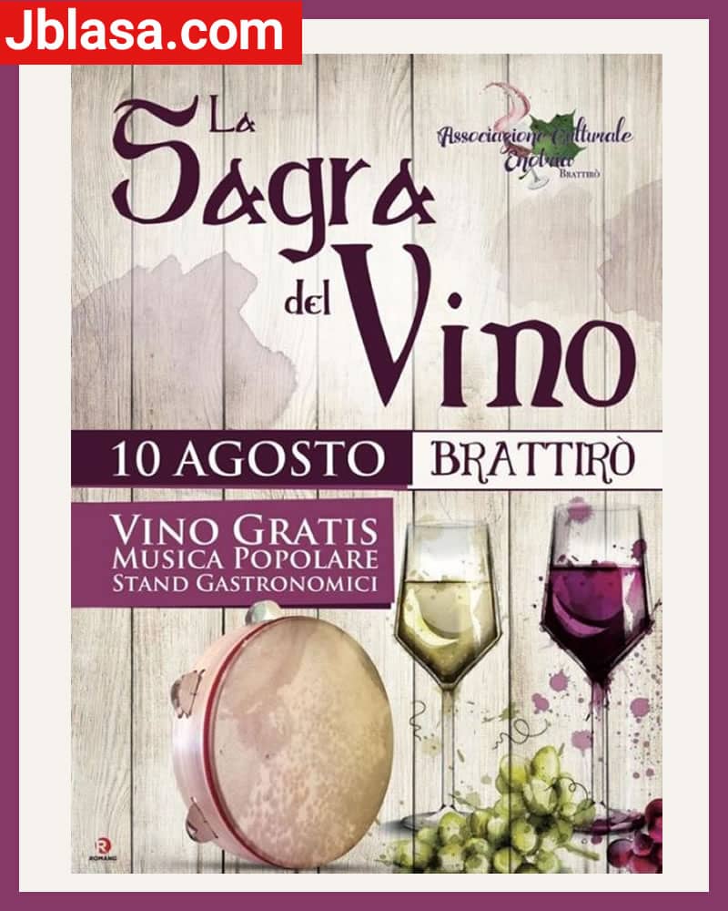 Sagra del Vino a Brattirò di Drapia il 10 Agosto 2020
