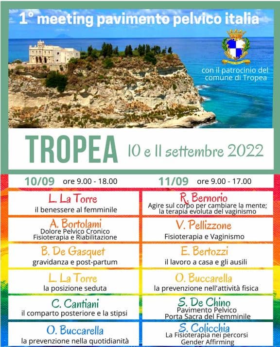 Pavimento pelvico Italia, I° meeting 10 e 11 settembre 2022 Tropea locandina