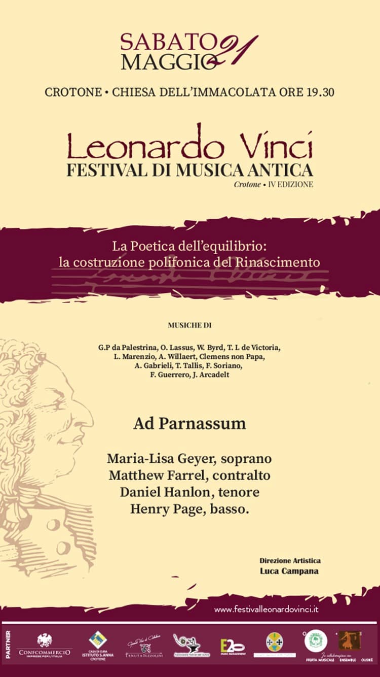 Festival di musica antica Leonardo Vinci IV edizione concerto 21 maggio 2022 locandina