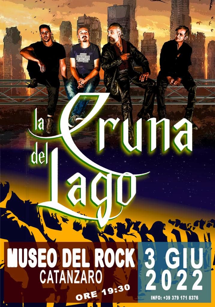 Catanzaro, La Cruna del Lago presenta il nuovo album al Museo del Rock 3 giugno 2022 locandina
