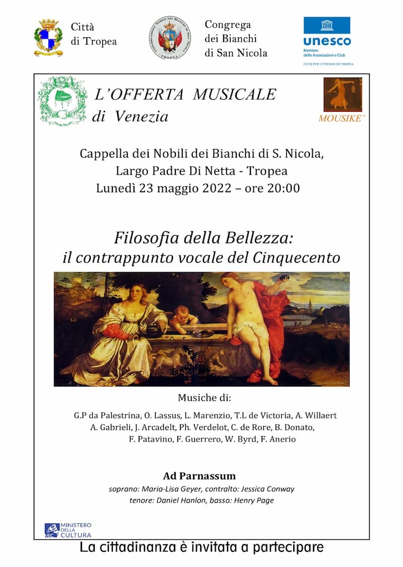 Offerta Musicale di Venezia 23 maggio 2022 Tropea locandina