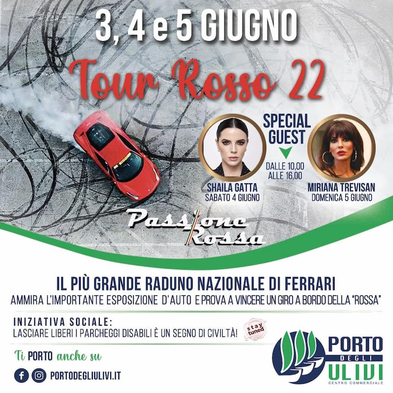Tour Rosso al Porto degli Ulivi 3-4-5 giugno 2022 Rizziconi locandina