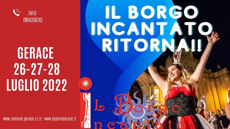Il Borgo Incantato - Festival Internazionale di Arte di Strada 26-27-28 Luglio 2022 a Gerace locandina