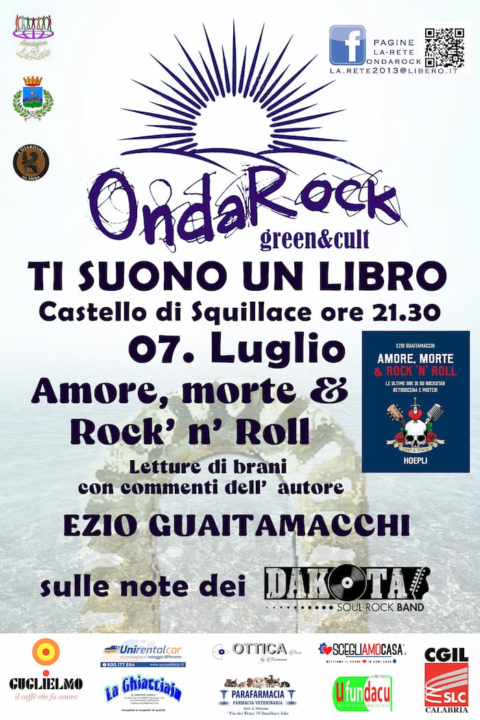 Ondarock Green&Cult Ti suono un Libro Amore,Morte & Rock’N’Roll 7 luglio 2022 a Squillace locandina