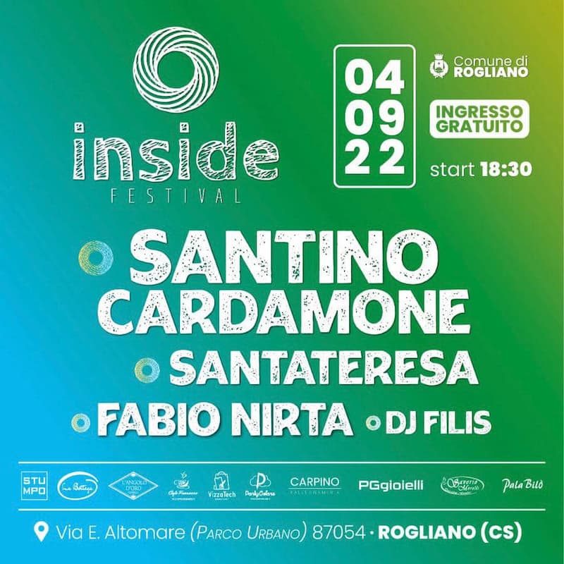 Inside Festival 4 settembre 2022 a Rogliano locandina