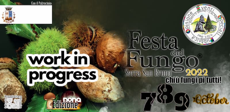 Festa del Fungo 2022 - Nona edizione Serra San Bruno 7-8-9 Ottobre 2022 locandina