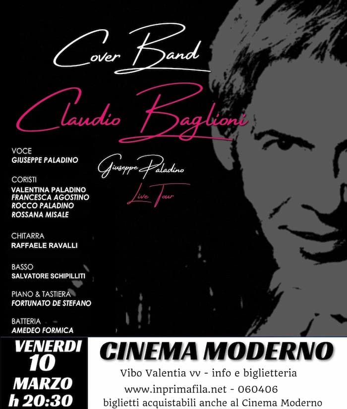 Cover Band Baglioni by Giuseppe Paladino 10 marzo 2023 a Vibo Valentia locandina