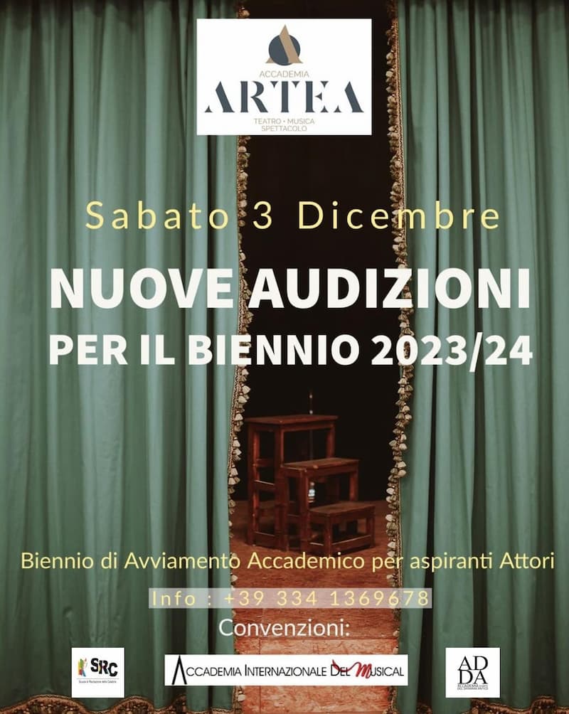 Audizioni per aspiranti attori a Cosenza 3 dicembre 2022