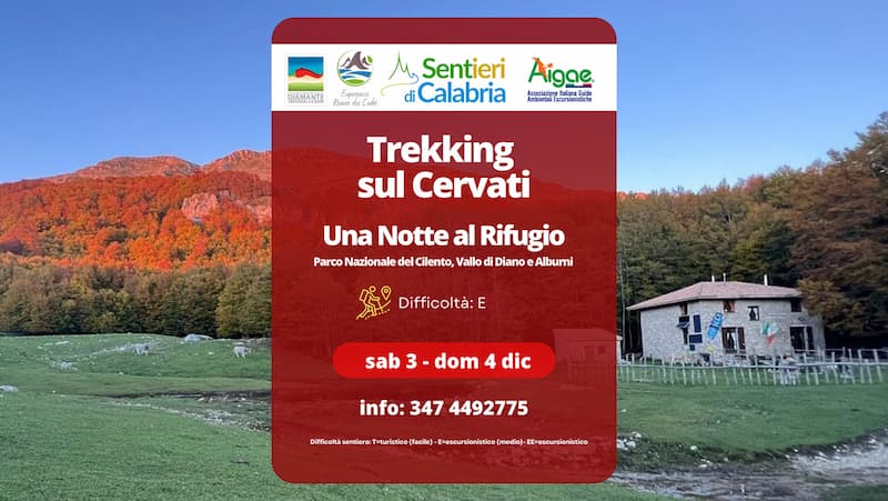 Trekking sul Cervati - Una Notte al Rifugio 3 e 4 dicembre 2022 locandina