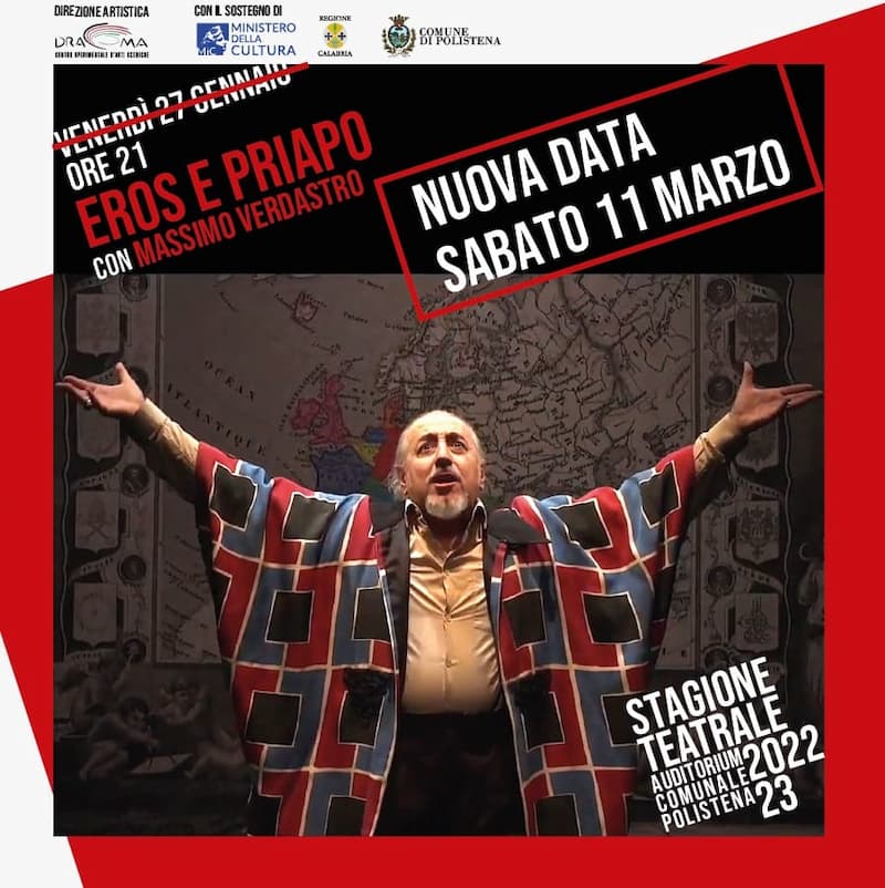 Eros e Priapo con Massimo Verdastro 11 marzo 2023 locandina