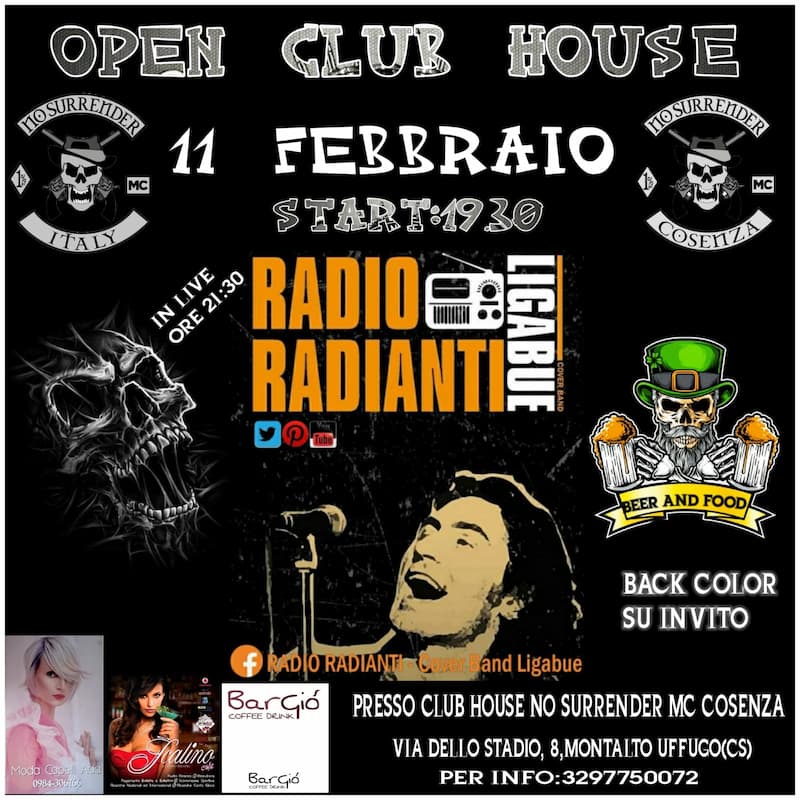 Open Club House - No surrender Mc Cosenza 11 febbraio 2023 locandina