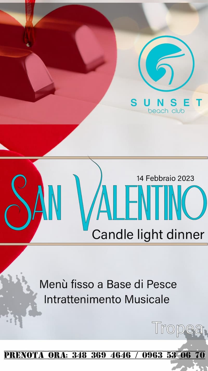 San Valentino al Sunset Beach Club Tropea 14 Febbraio 2023 locandina