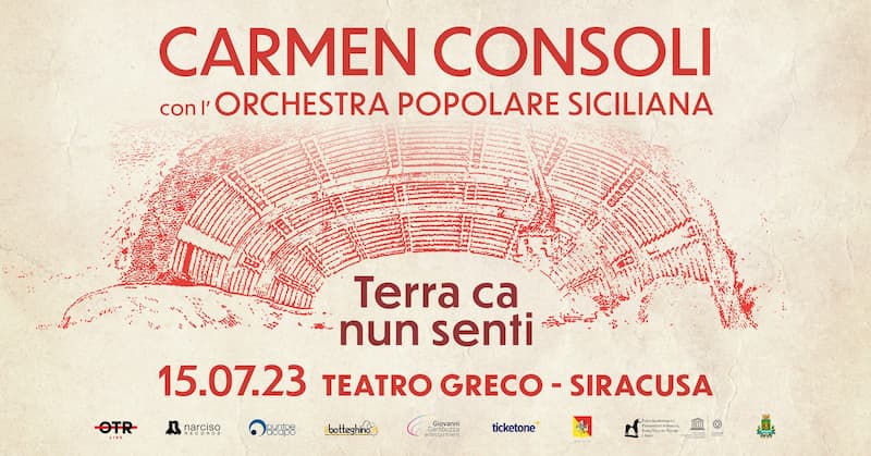 Carmen Consoli - Terra ca nun senti - Teatro Greco Siracusa 15 Luglio 2023 locandina