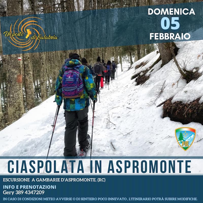 Ciaspolata in Aspromonte 5 Febbraio 2023 Gambarie D'Aspromonte locandina