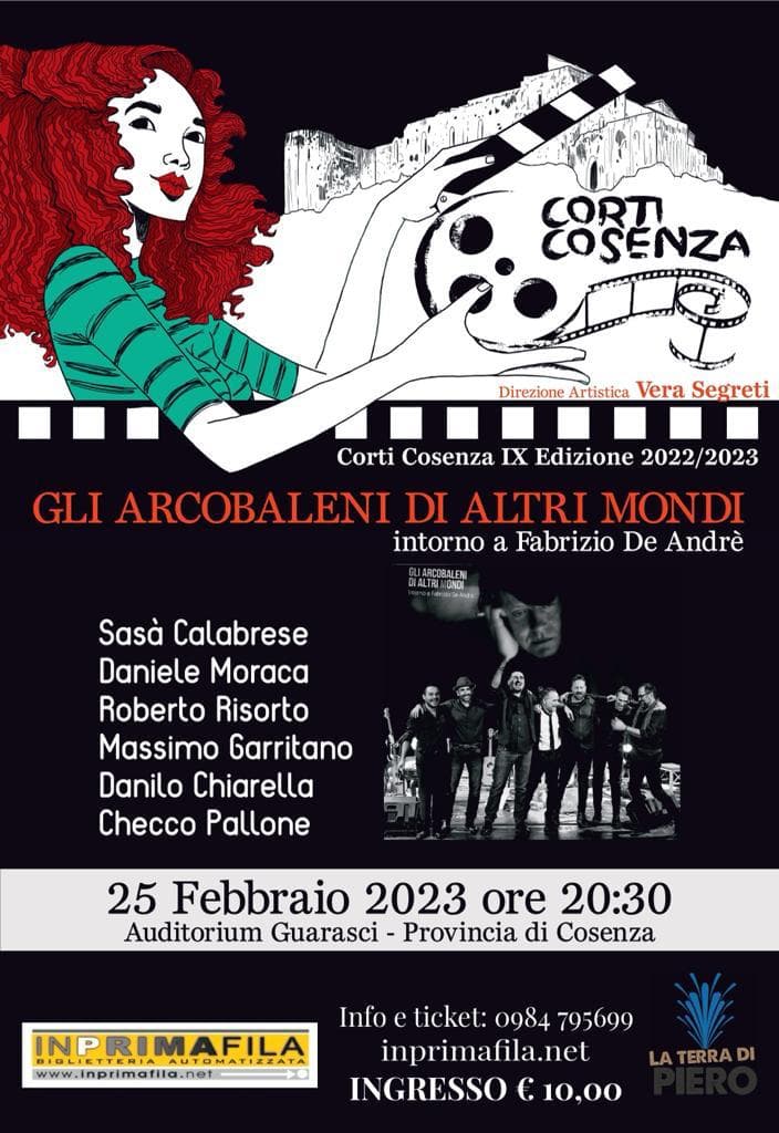 Corti Cosenza De Andrè 25 febbraio 2023 locandina