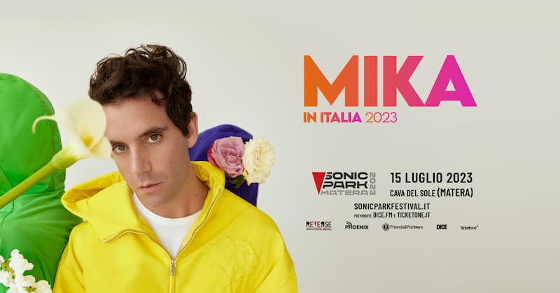 Mika @ Sonic Park Matera 15 luglio 2023 locandina