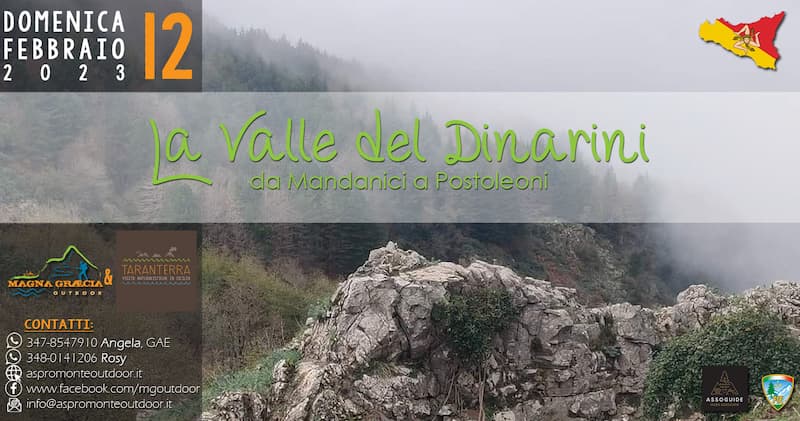 Scoprendo i Peloritani la Valle del Dinarini 12 Febbraio 2023 locandina