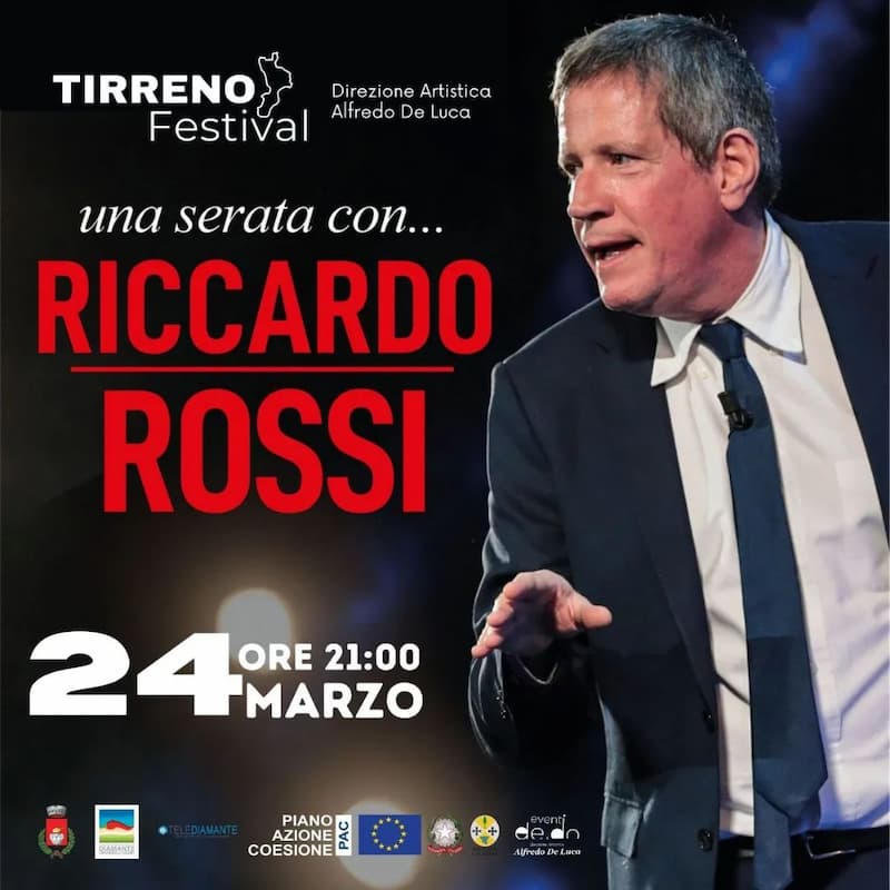 Una serata con… Riccardo Rossi 24 marzo 2023 Tirreno Festival a Diamante locandina