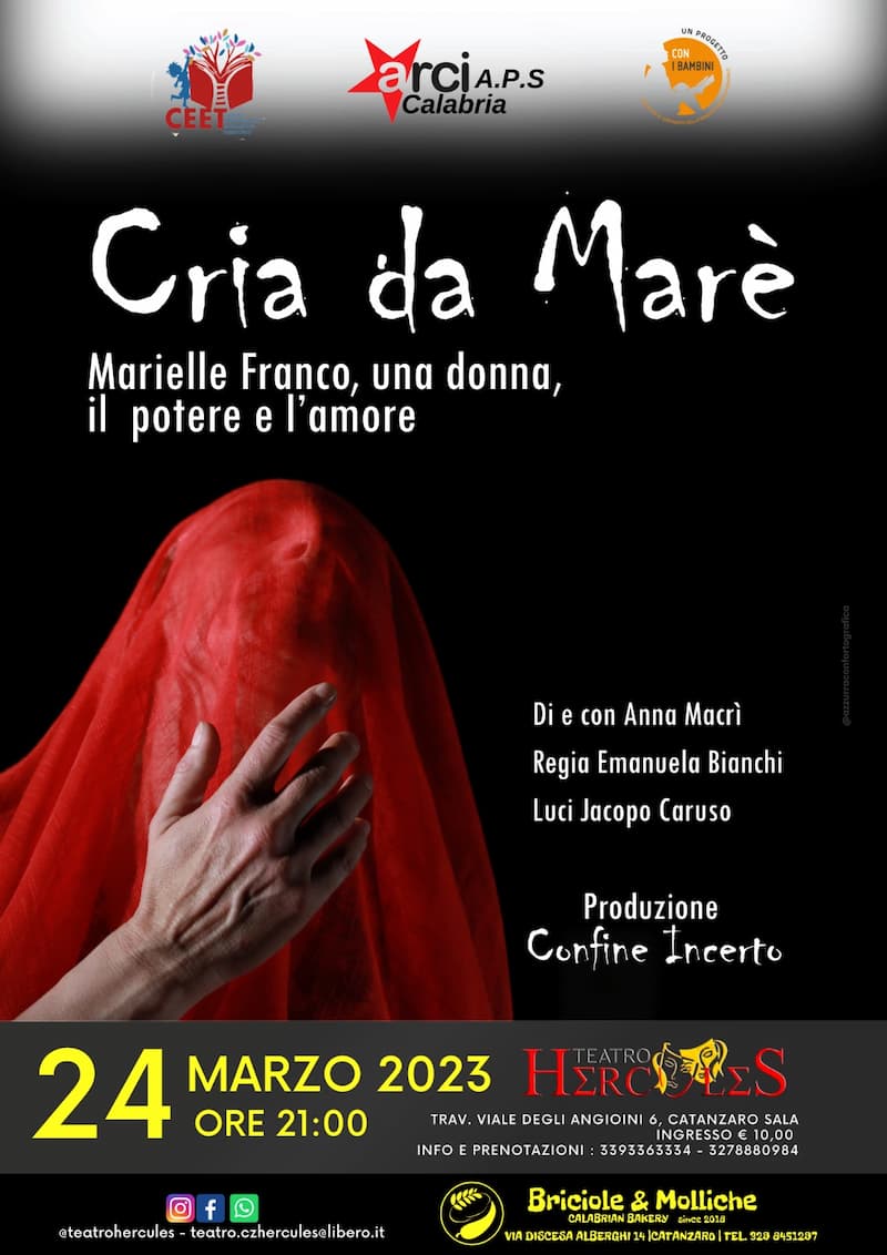Cria da Marè 24 marzo 2023 Teatro Hercules, Catanzaro locandina