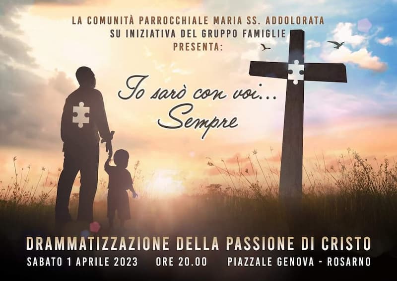 Drammatizzazione della Passione di Cristo, Piazzale Genova, Rosarno 1 Aprile 2023 locandina