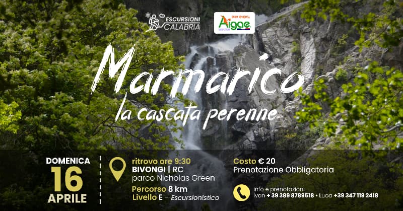 Escursione Naturalistica alla Cascata del Marmarico 16 Aprile 2023 locandina