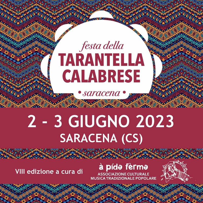 Festa della Tarantella Calabrese 2 e 3 Giugno 2023 a Saracena locandina