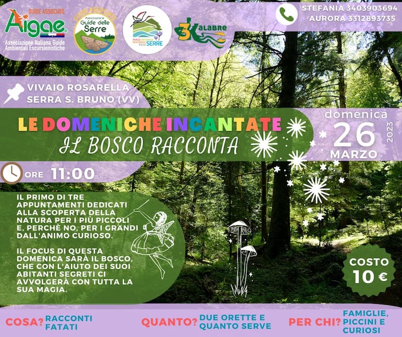 Le domeniche incantate - Il bosco racconta 26 marzo 2023 Serra San Bruno locandina