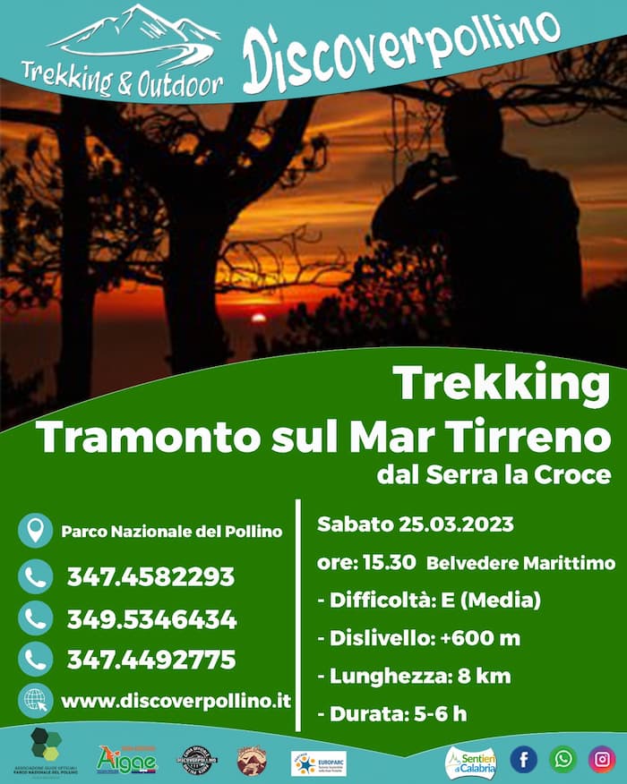 Tramonto sul Mar Tirreno Serra la Croce 25 marzo 2023 Belvedere Marittimo locandina