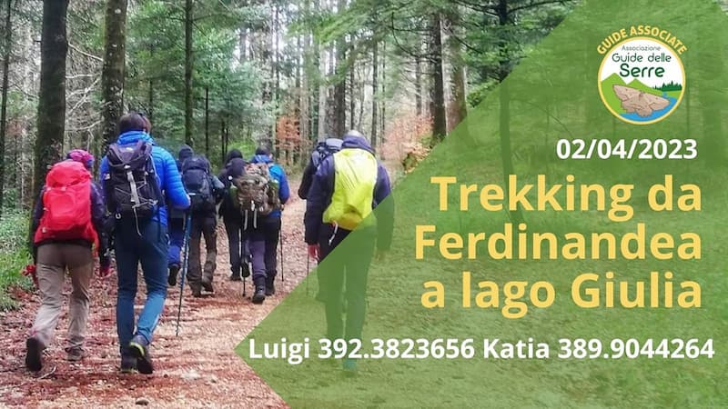 Trekking dalla Ferdinandea al lago Giulia 2 aprile 2023 locandina