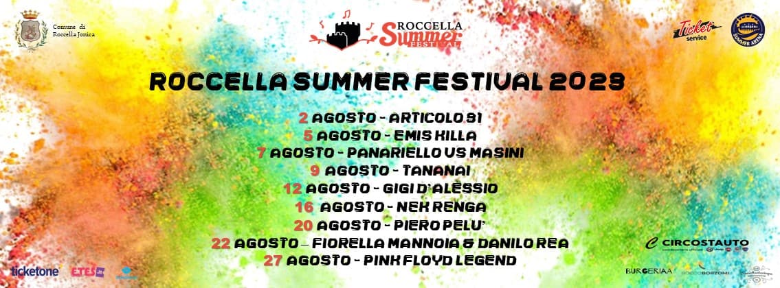Roccella Summer Festival dal 2 agosto al 27 agosto 2023 locandina