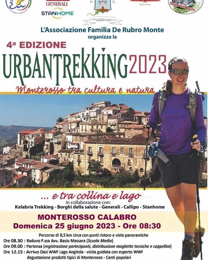 4° edizione Urban Trekking 2023 Monterosso Calabro 25 Giugno 2023 locandina