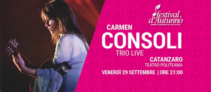Carmen Consoli Trio Live 29 Settembre 2023 Teatro Politeama, Catanzaro locandina