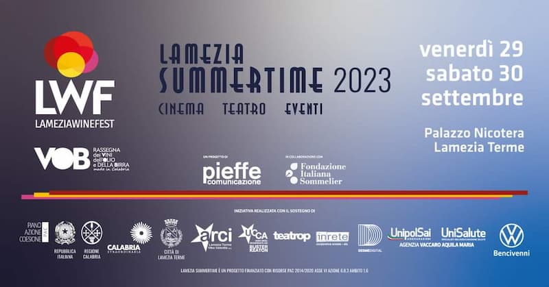 Lamezia Summertime 2023 29 e 30 Settembre 2023 Palazzo Nicotera, Lamezia Terme locandina