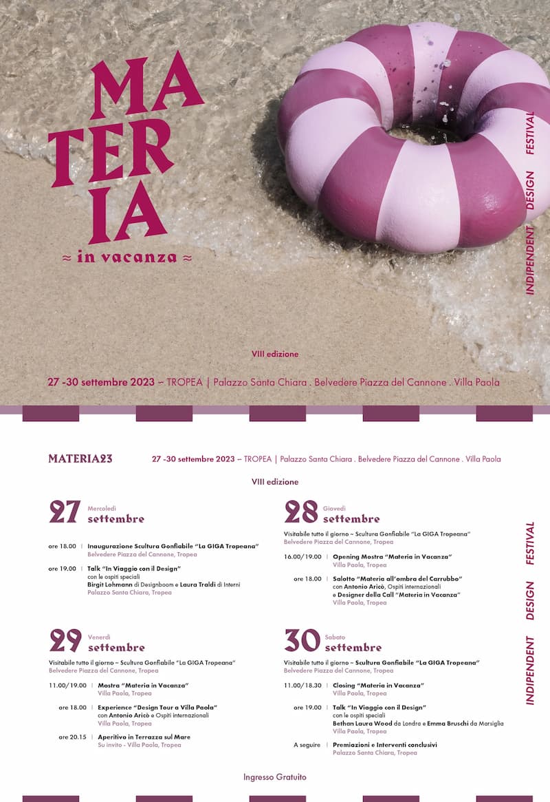 Materia Independent Design Festival 2023 Tropea locandina