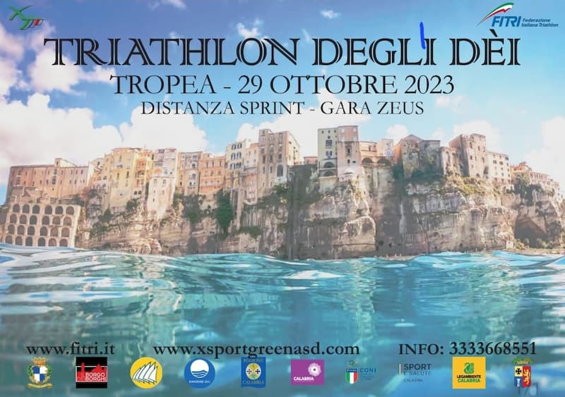 Triathlon degli Dei 29 Ottobre 2023 Tropea locandina