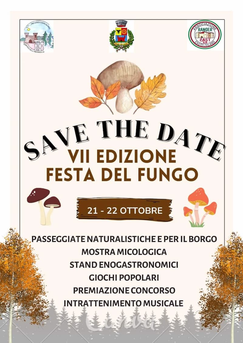 VII edizione della Festa del Fungo 21 - 22 Ottobre 2023 Castelsilano locandina