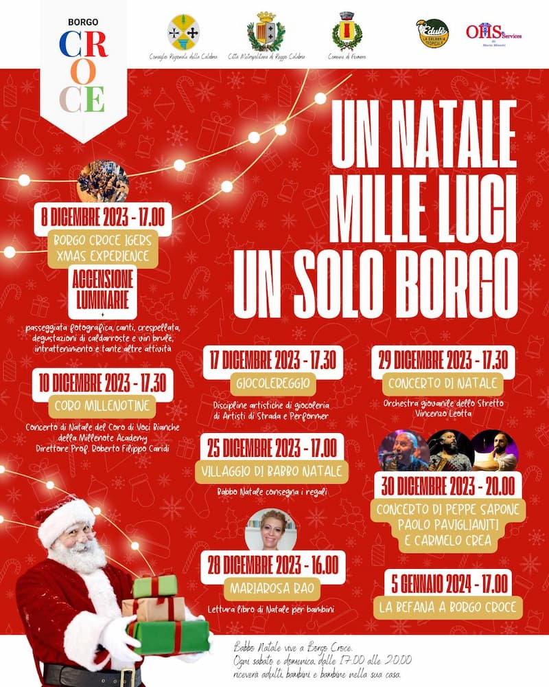 Borgo Croce Un Natale mille luci un solo Borgo Dall'8 Dicembre 2023 al 5 Gennaio 2024