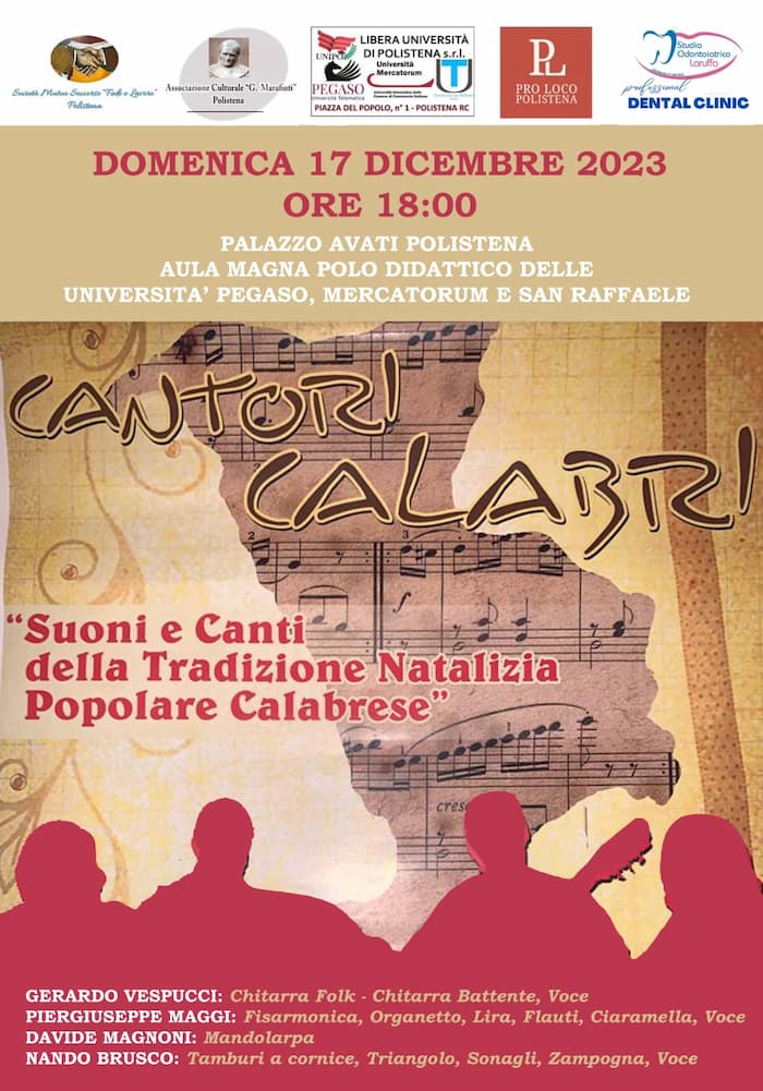 Cantori Calabri - suoni e canti della tradizione Natalizia popolare calabrese 17 Dicembre 2023 Palazzo Avati, Polistena