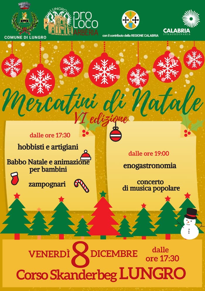 Mercatini di Natale VI Edizione 8 Dicembre 2023 Corso Skanderbeg, Lungro