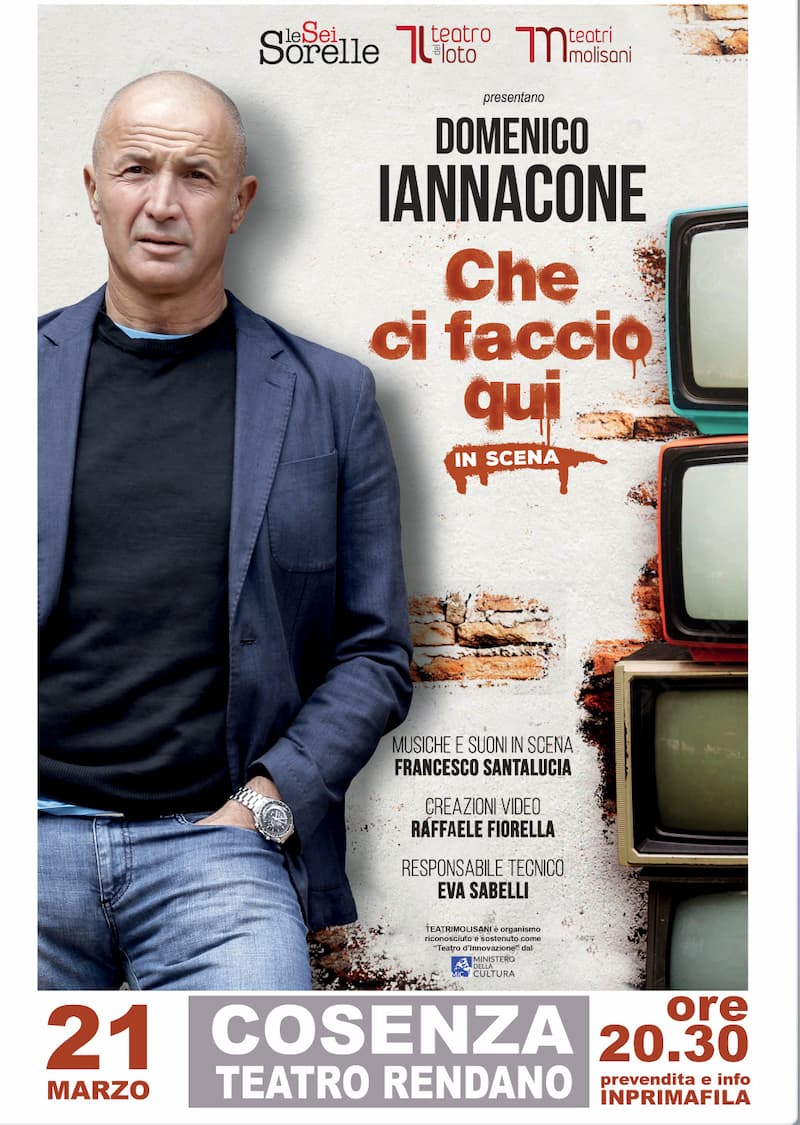 Domenico Iannacone in Che ci faccio qui in scena 21 Marzo 2024 Teatro Rendano, Cosenza
