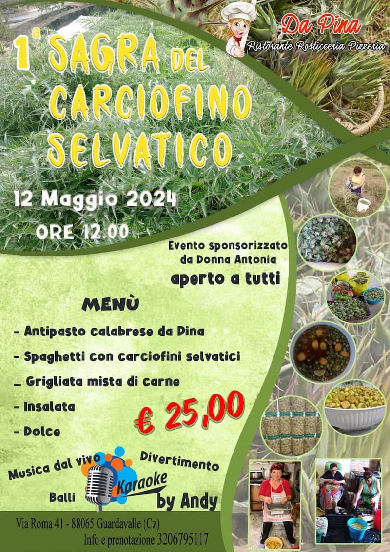 1° Sagra del Carciofino selvatico 12 Maggio 2024 Via Roma 41, Guardavalle