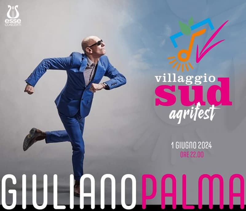 Giuliano Palma in concerto 1 Giugno 2024 Villaggio Sud Agrifest a Taurianova