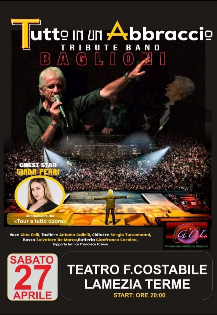 Tutto in un Abbraccio - Tribute band Baglioni 27 Aprile 2024 Teatro F.Costabile, Lamezia Terme locandina